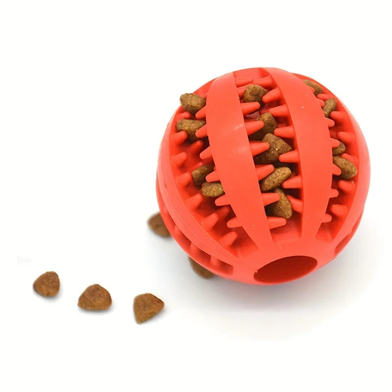 Balle distributeur de croquettes en caoutchouc pour chien