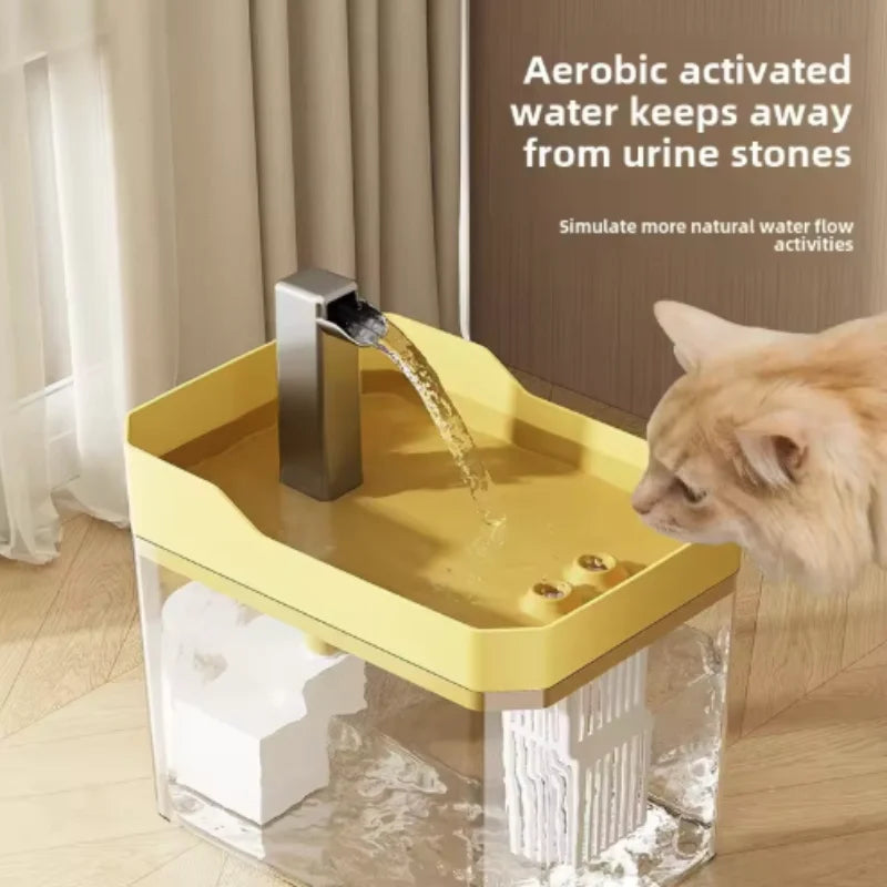 Fontaine à eau filtrante pour chat - 1,5L transparente