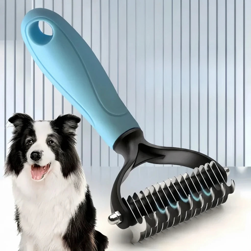 Brosse anti-mue double face pour chien et chat