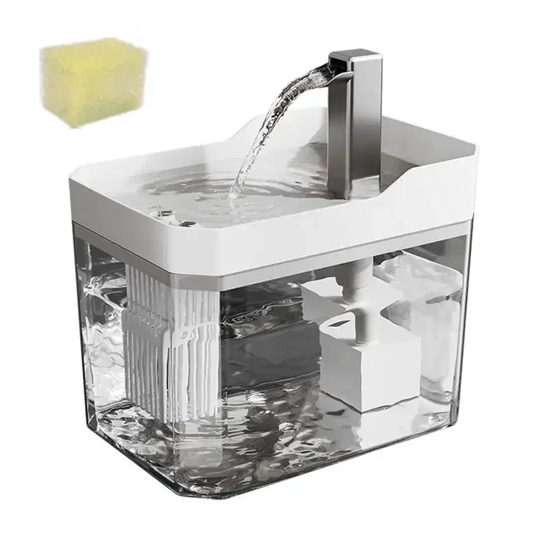 Fontaine à eau filtrante pour chat - 1,5L transparente