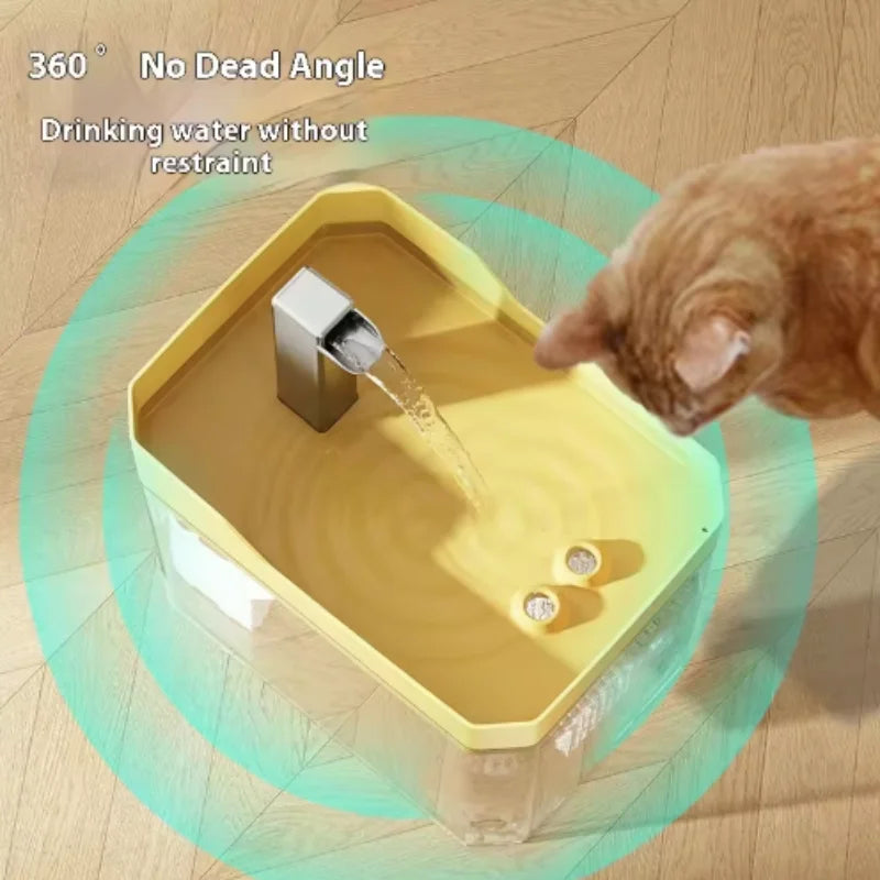 Fontaine à eau filtrante pour chat - 1,5L transparente