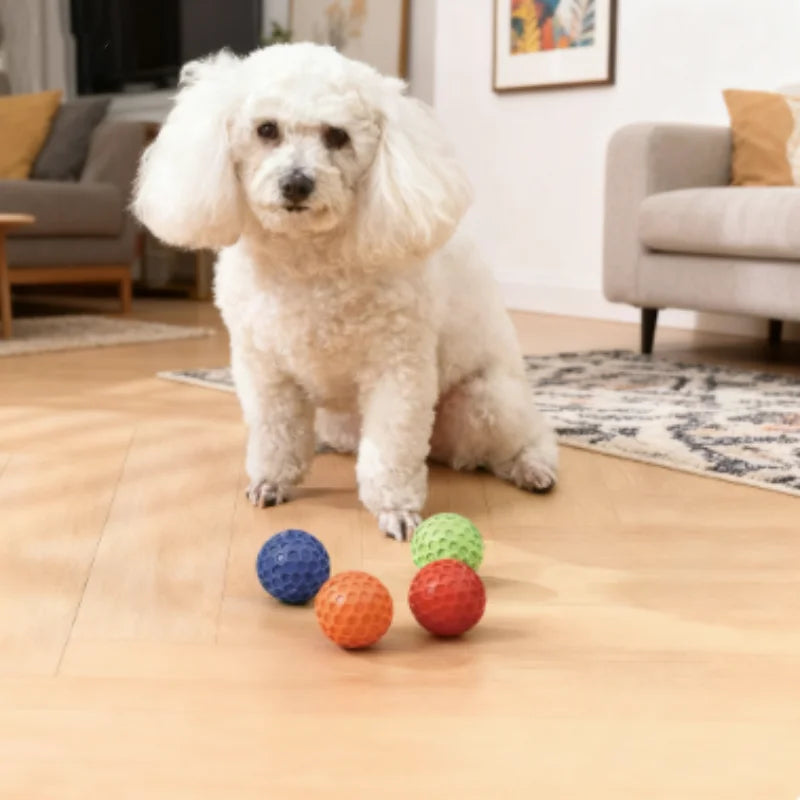 Balle interactive indestructible en caoutchouc pour chien