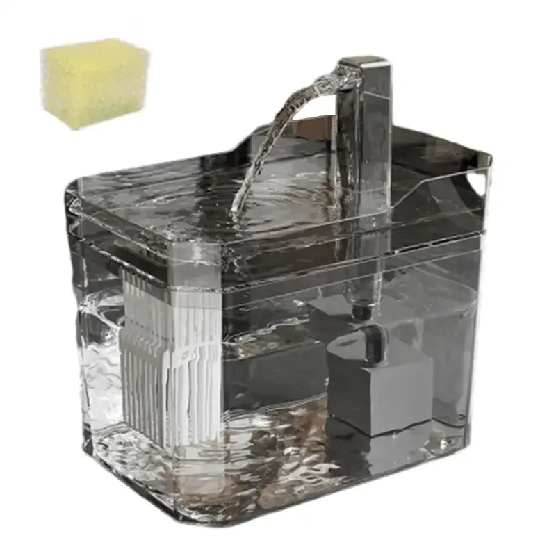 Fontaine à eau filtrante pour chat - 1,5L transparente