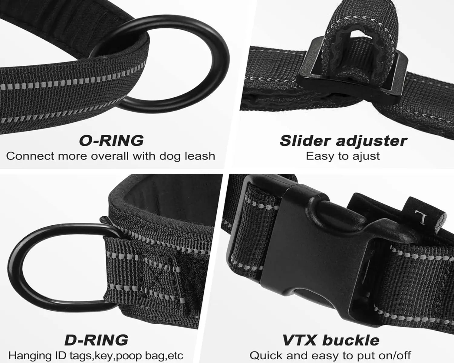 Harnais tactique anti-traction pour grand chien