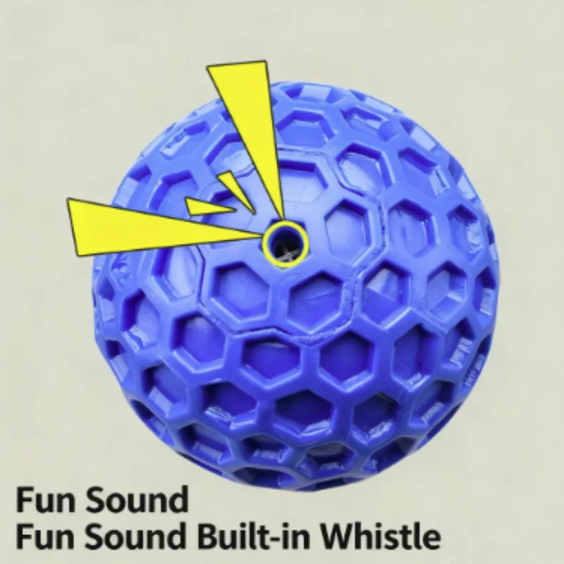 Balle interactive indestructible en caoutchouc pour chien