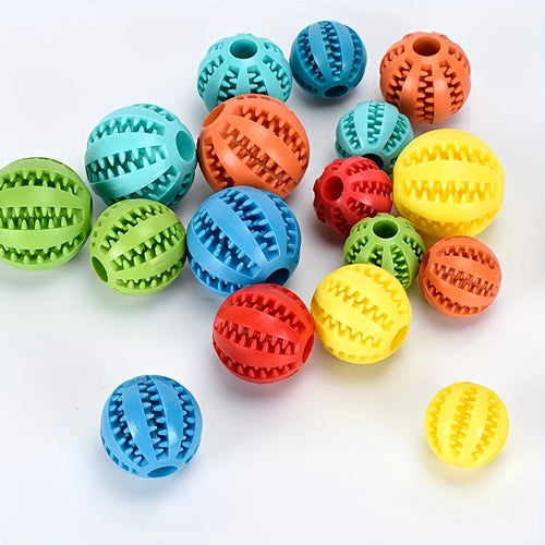 Balle distributeur de croquettes en caoutchouc pour chien
